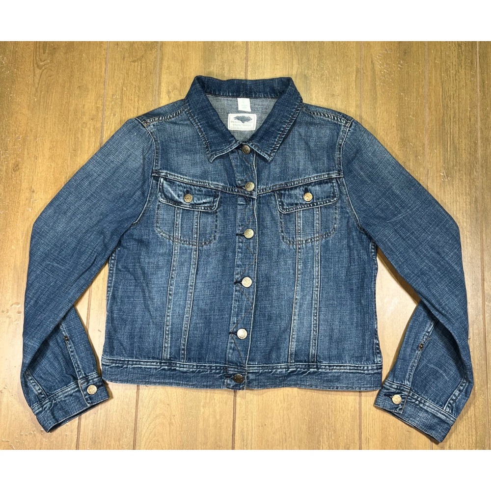 J.Crew Womens Stone Wash Denim Jacket vintage Blue Trucker 77388 Medium Wash